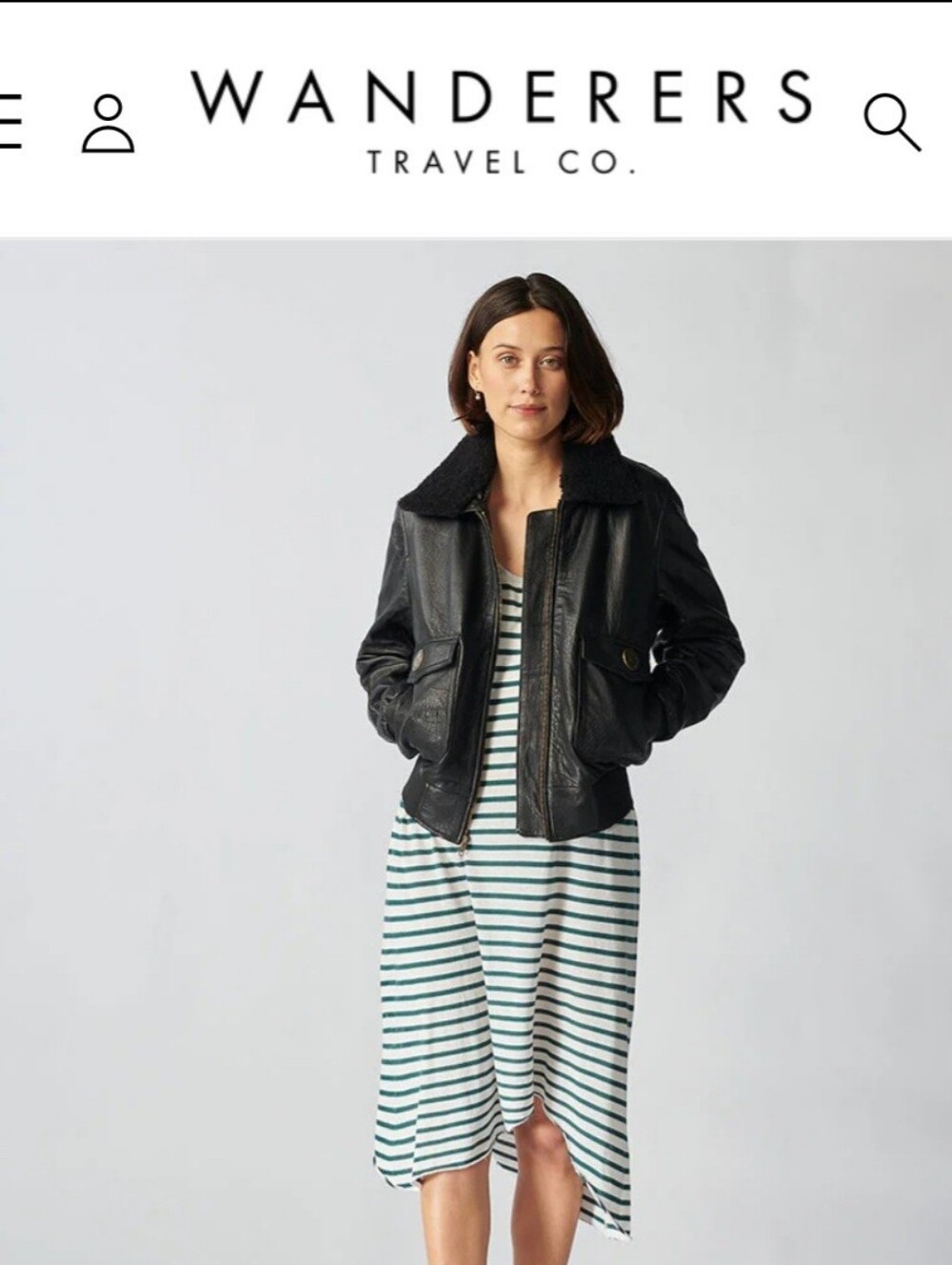 Wanderers Women's Black Leather Bomber Jacket with Shearling Collar. Trendy. - Picture 8 of 8
